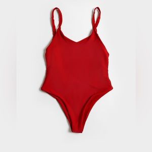 Black bough plunge swim suit